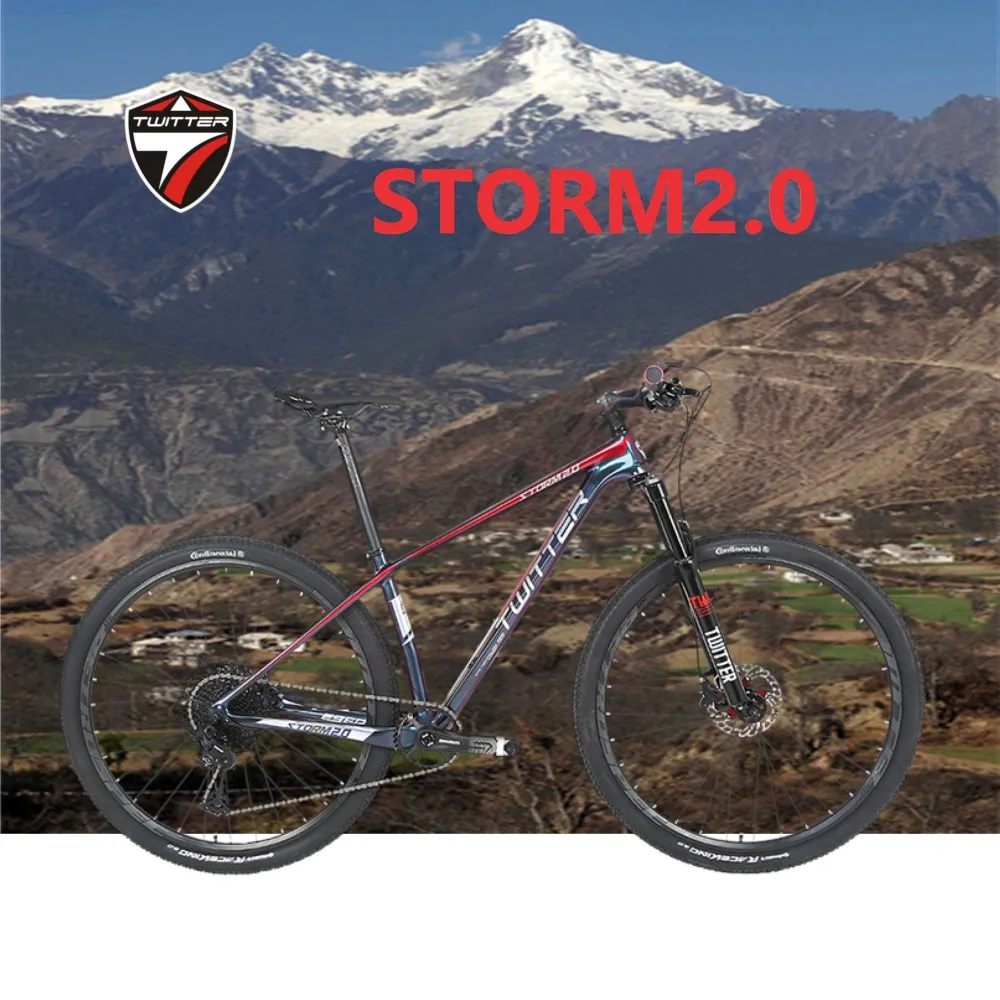 

TWITTER Hologram color bicycles 27.5/29in STORM2.0 11S/12S/13Speed Disc Brake Carbon Fiber Mountain Bike bicicleta for adults