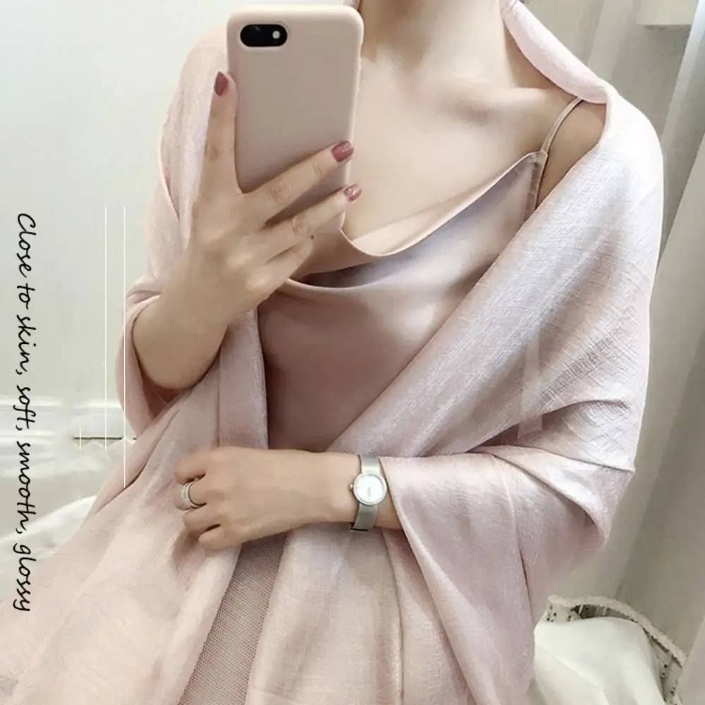 Женская Солнцезащитная шаль из льняной ткани 180x85 см