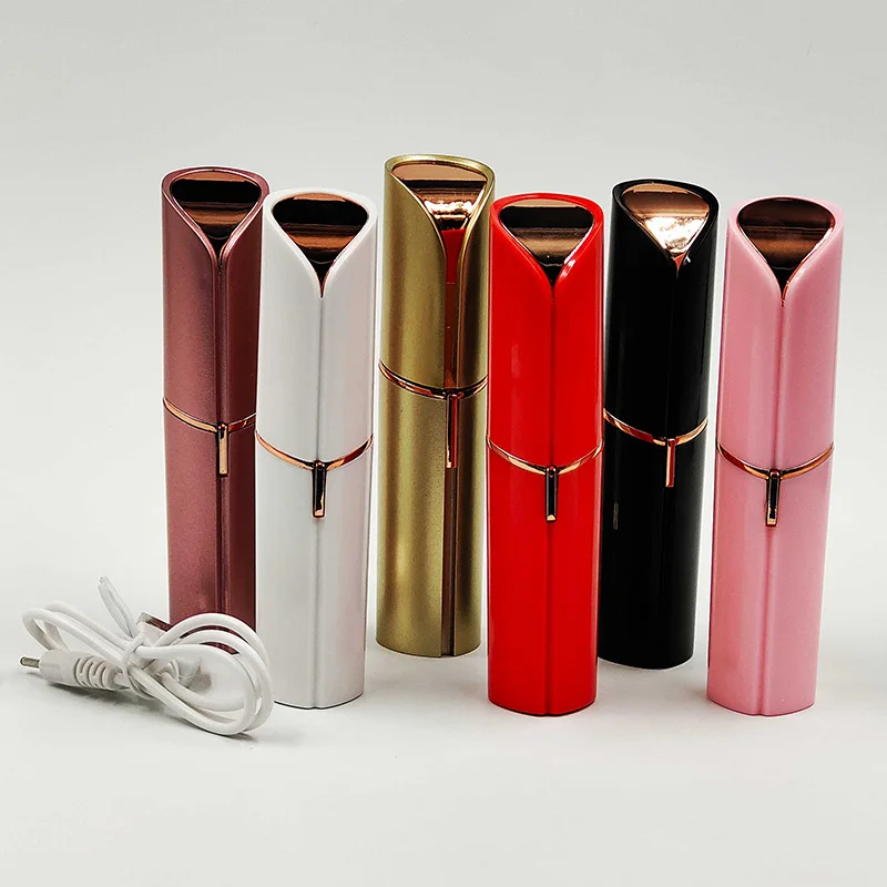 

6 Colors Mini Lipstick Shaver Razor Facial Hair Remover for Women Electric Eyebrow Trimmer Painless Eye Brow Epilator