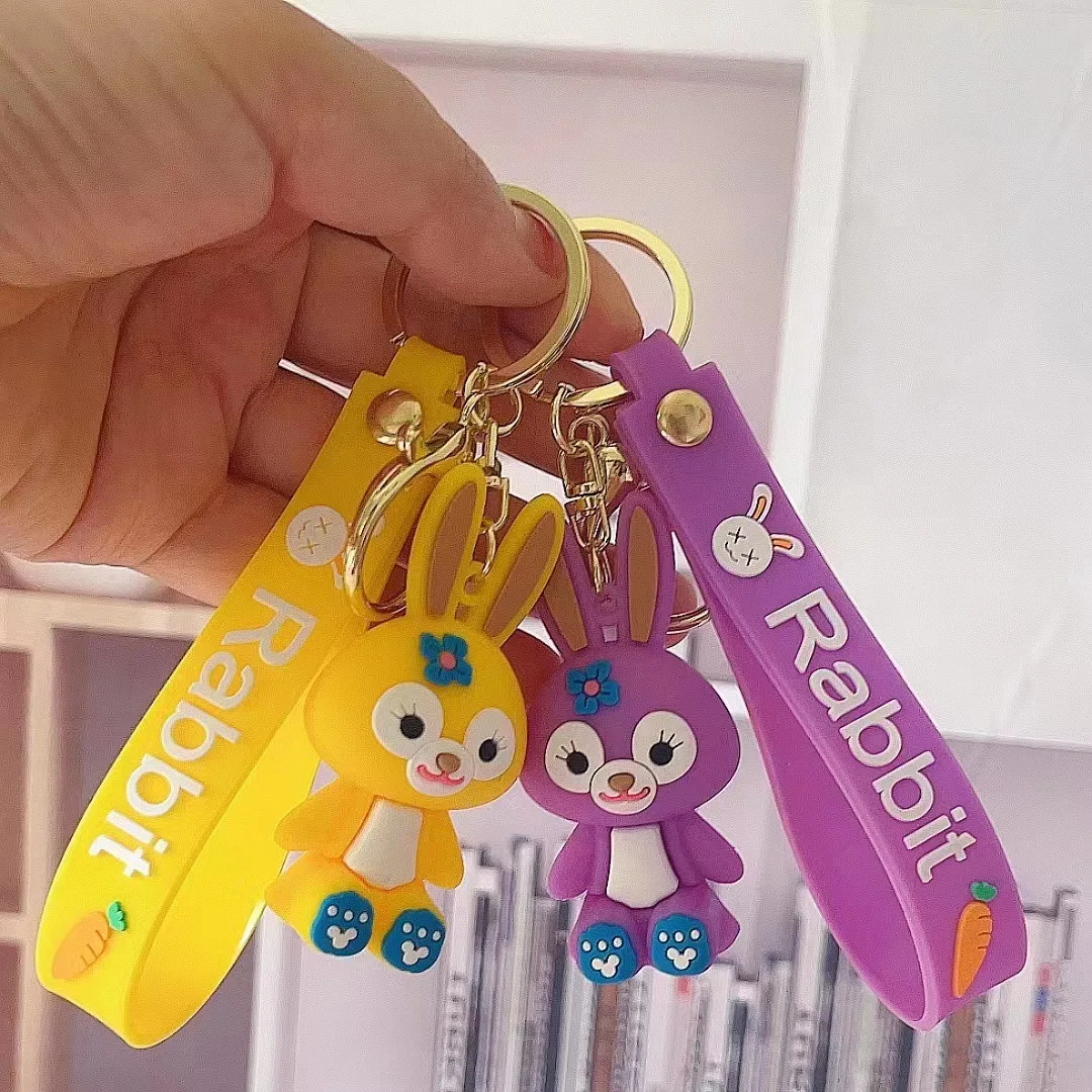 

Fashion Cartoon Rabbit Keychain Cute Little Animal Key Ring Man Car Keychains Women Bag Pendant Couple Key Chain