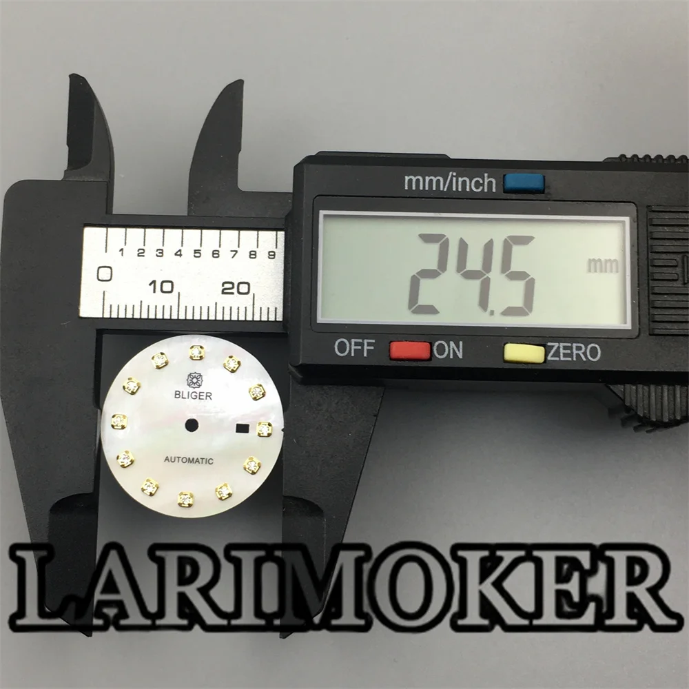 Циферблат LARIMOKER для часов с алмазным индексом 24 5 мм серебристый золотистый