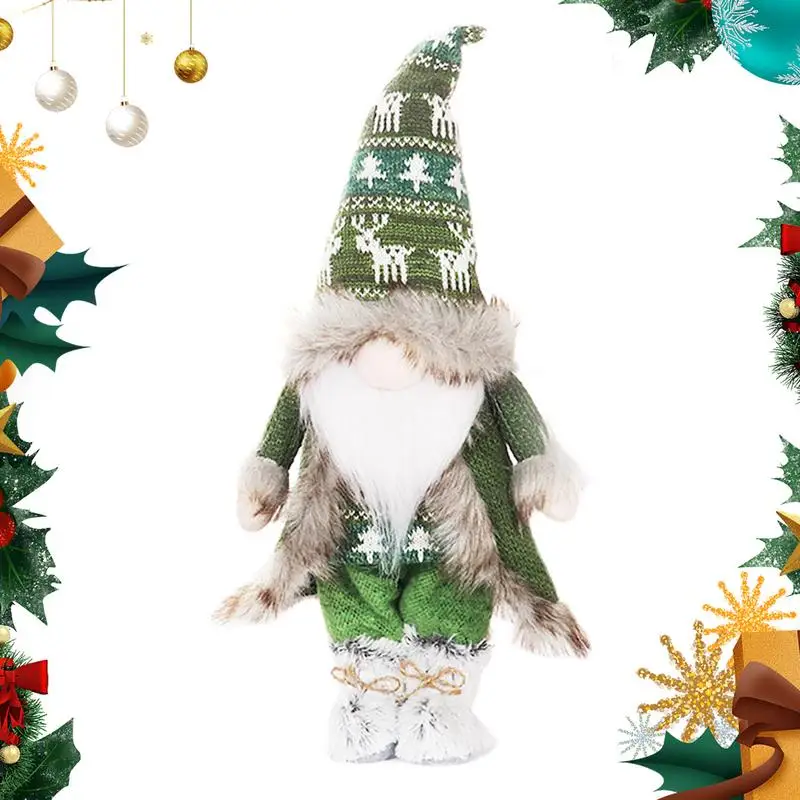 

Santa Claus Figurines Ornament Christmas Standing Santa Claus Plush Doll Christmas Indoor Santa Figure Collection Decor Animated