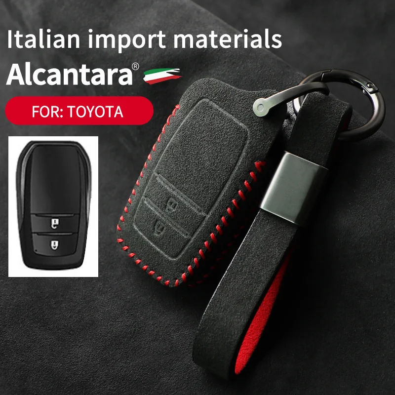 

For Toyota CAMRY Highlander RAV4 Yaris COROLLA PRADO Alcantara Full Cover Key Shell Car Accessories