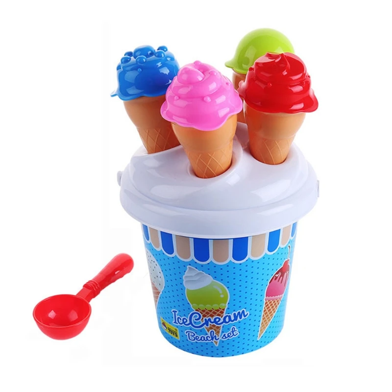 

Top race, unique ice cream cupcake beach pails beach set made of the highest quality plastics Ice Cream Sand Models Bucket Set