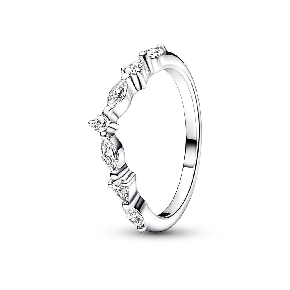 

New 925 Silver Wish Sparkling Changing Pattern Ring for Women Christmas New Year Birthday Trendy Gift
