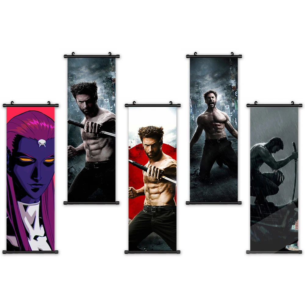 

Movie Marvel Character Wall Picture X-Men Plastic Scroll Hang Poster Wolverine Canvas Painting Printed Decor Home Bedroom Art