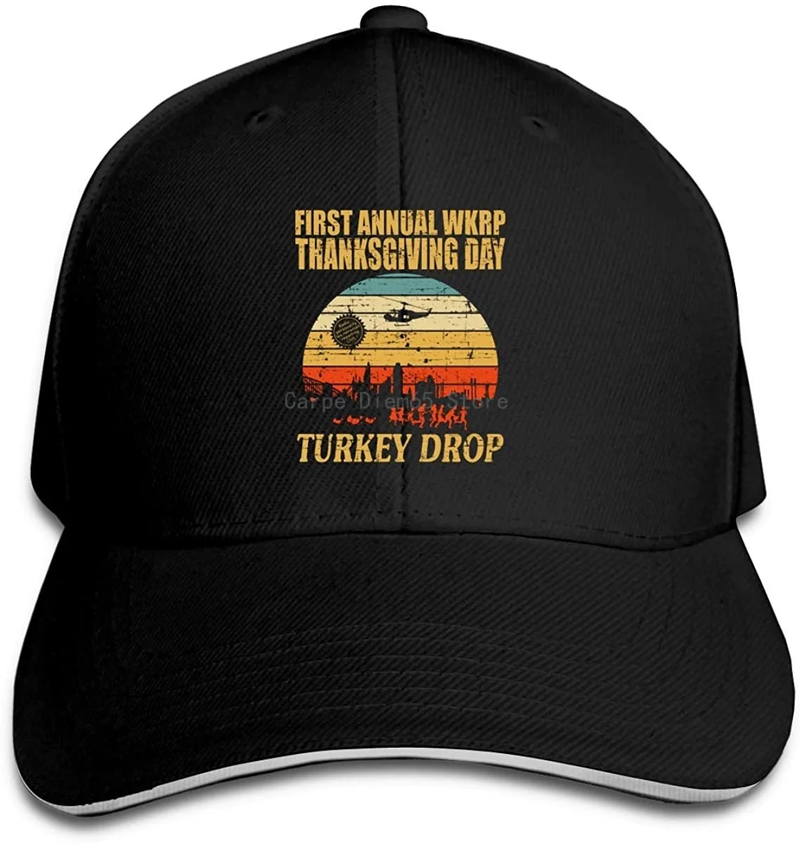 

Holiday Gift Wkrp Turkey Drop Trucker Baseball Cap Adjustable Peaked Sandwich Hat