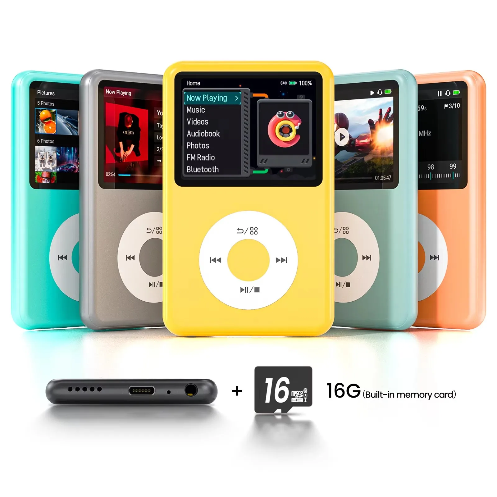 Фото MP3-плеер с Bluetooth 4.2, Hi-Fi звуком без потерь, аккумулятором 1250 мАч, 2,4-дюймовым экраном, поддержкой видео, FM-радио, электронных книг и аудиокниг №2