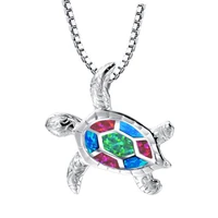 bohemia cute turtle animal pendant necklace for women charm crystal ocean animal necklaces sea jewelry christmas gifts
