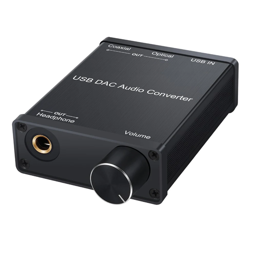 

USB DAC Audio Converter Adapter with Headphone Amplifier USB to Coaxial S/PDIF Digital to Analog 6.35mm Audio Sound Card