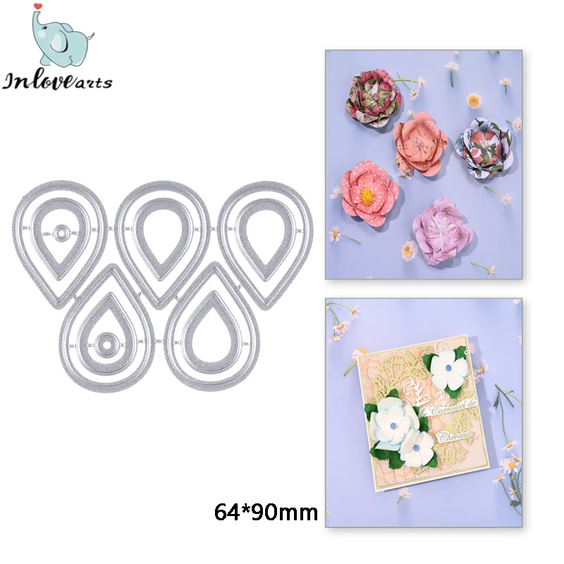 

InLoveArts Petal Flower Metal Cutting Dies Water Drop For Scrapbooking Card Card Making Greeting Card Embossing Crafts Stencils