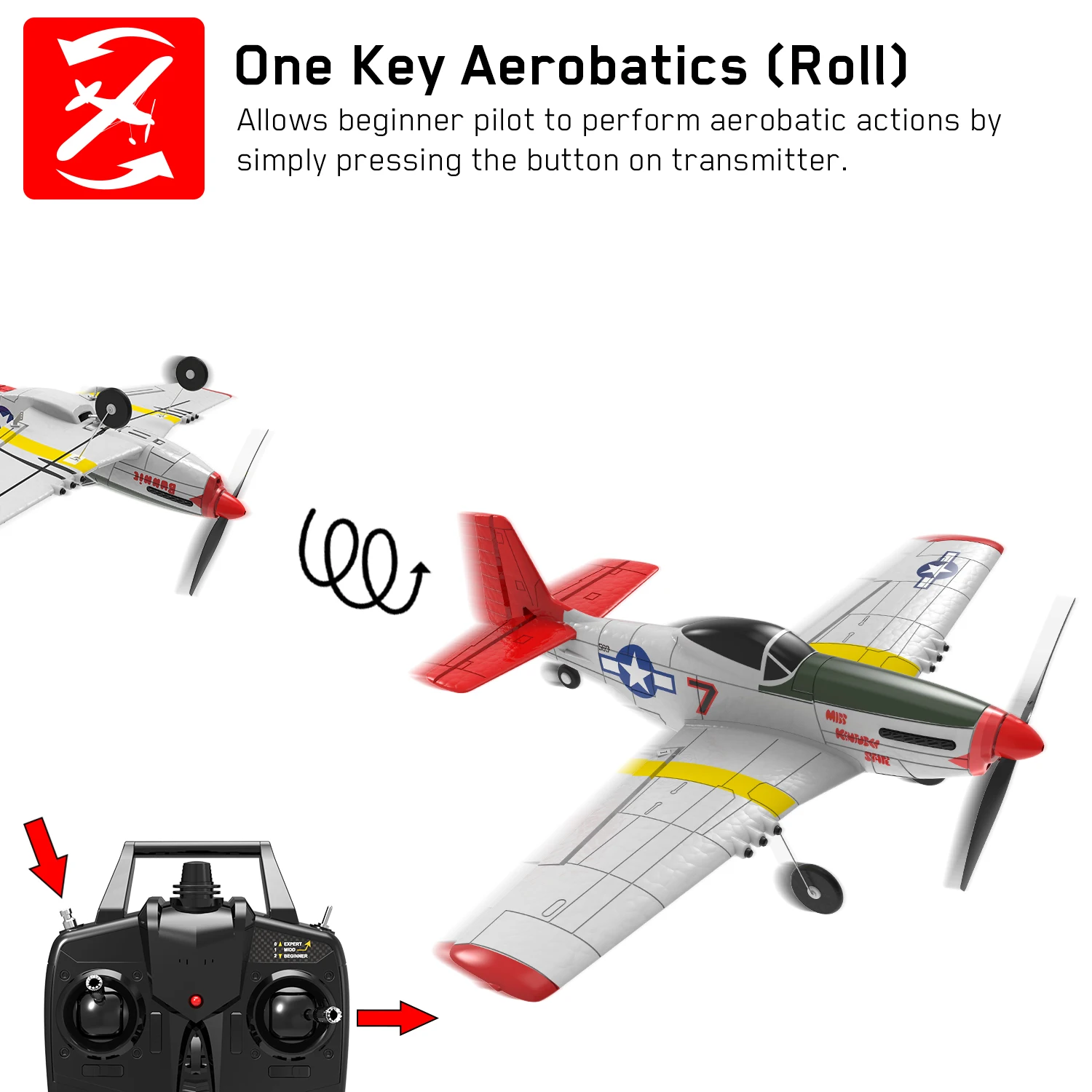 Volantex 768-1 P51D MUSTANG 750 мм 75 см Wingspan EPO 2 4 ГГц 4CH бесщеточный самолет с 6-осевой