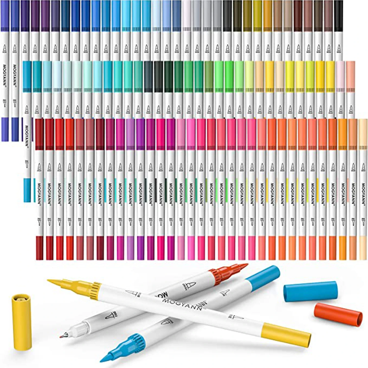 100 Colors Art Marker Brush & Fine Tip Art Coloring Markers For Kids Adult Coloring Book Art Supplies