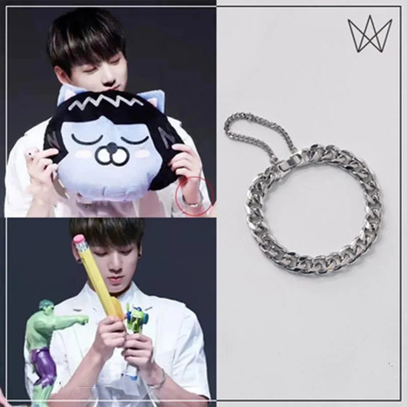 

2022 Kpop New SUGA JK Same Metal Chain Bracelet PROOF Album INS Popular Accessories Retro Style Men's and Women's Jewelry Gift