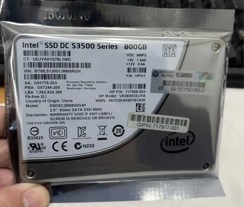 

Original DC S3500 SSD 800GB 480GB 6Gb/s 2.5" SATA SSD Solid State Drive SC2BB800G4/2BB480G4 SSD For Intel