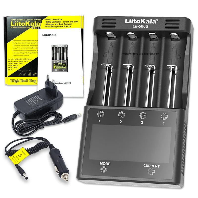 

Liitokala Lii-500 Lii-PD4 Lii-500S Lii-402 3.7V 1.2V 18650 17355 21700 26650 18350 18500 AA 17500 25500 10440 Battery Charger