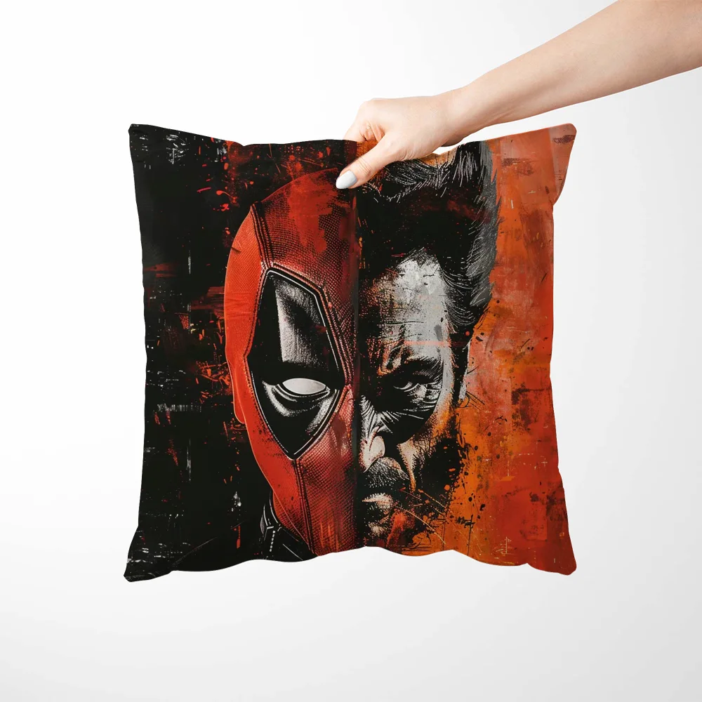 Декоративная наволочка из полиэстера однотонная двусторонняя с принтом для