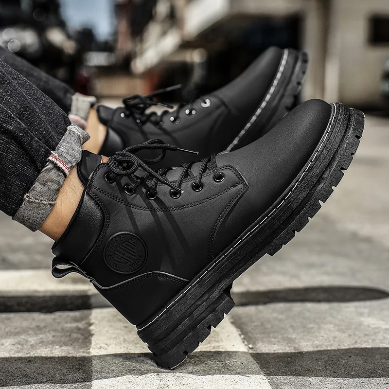 Ankle Boot Men Winter Martin Cowboy Boots Classic Motocycle Work Safety Shoes Safety Tactical Military Sport Shoe Botas Hombre