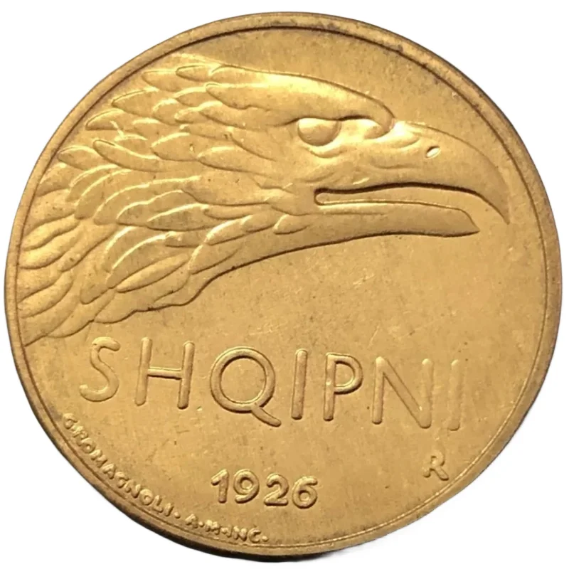 

Копия бронзовой монеты Албании 1926 года 10 леку