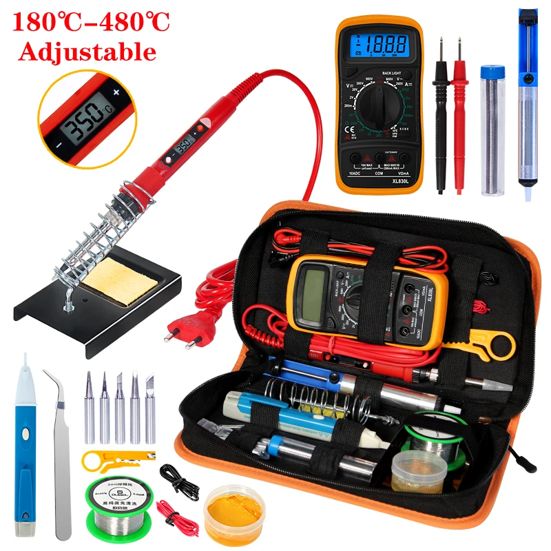 

Temperature Electric Soldering Iron Kit 110V 220V 80W Soldering Iron kit With XL830L Multimeter Welding Tool Kit home decor