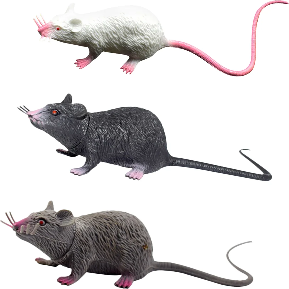 

3 шт., имитация мыши, жуткая крыса, реалистичные Маленькие искусственные крысы, реквизит, жуткие игрушки, украшение на Хэллоуин из ПВХ