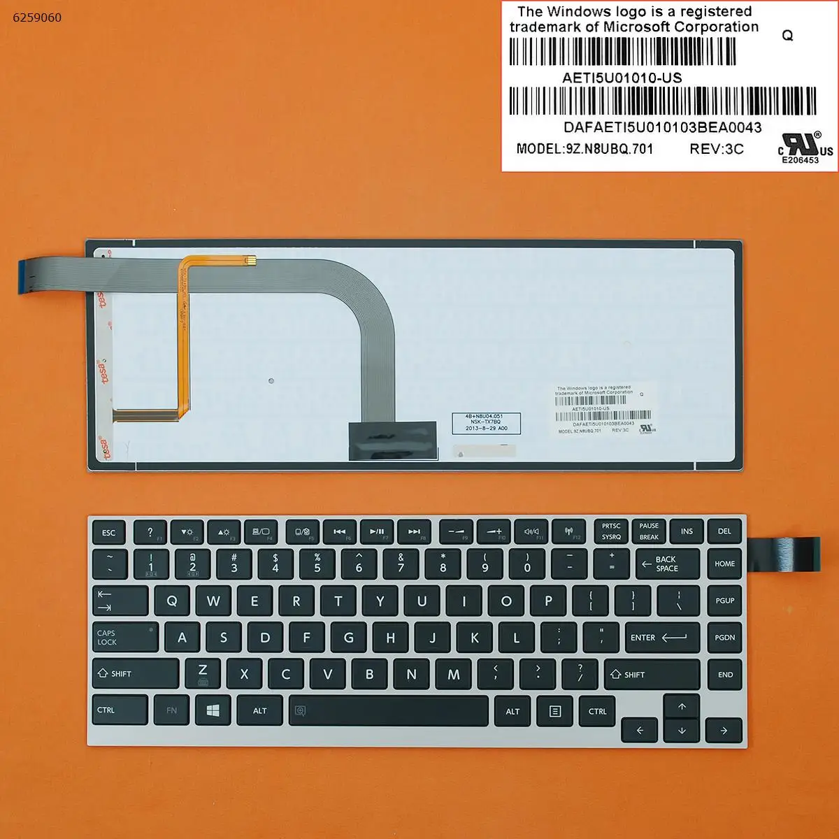 

Клавиатура для ноутбука US для Toshiba Satellite, нажмите W30-A, Серебристая Рамка, черная (с подсветкой)