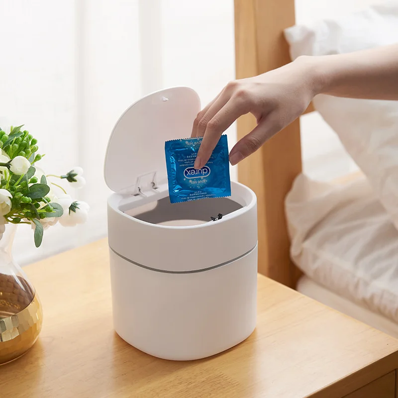 Trash Can Mini Desktop Multifunctional Home Car Storage Bucket Accessories with Lid Garbage Bin Nordic Style Living Room Office |