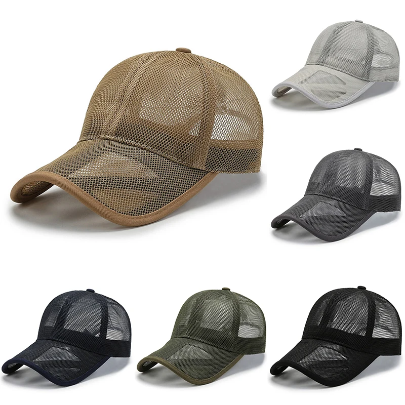 

Summer Mesh Baseball Cap Quick Dry Cooling Sun Protection Trucker Cap Fishing Hat Snapback Hat Outdoor Hollow Breathable Sun Hat