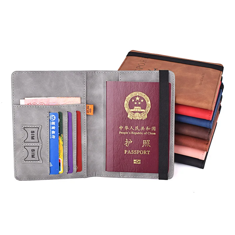 Russia Leather RFID Blocking Passport Cover Travel Passport Holder Worldwide Men Women Covers on The Passports Document Cover