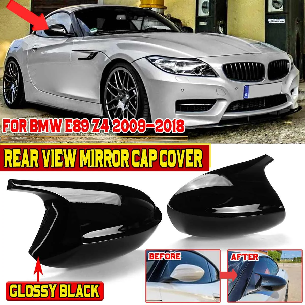 

M Style E89 Car Side Rearview Mirror Cover Cap Replacement For BMW E89 Z4 2009-2018 Car Door Rear View Mirror Cover Case Shell