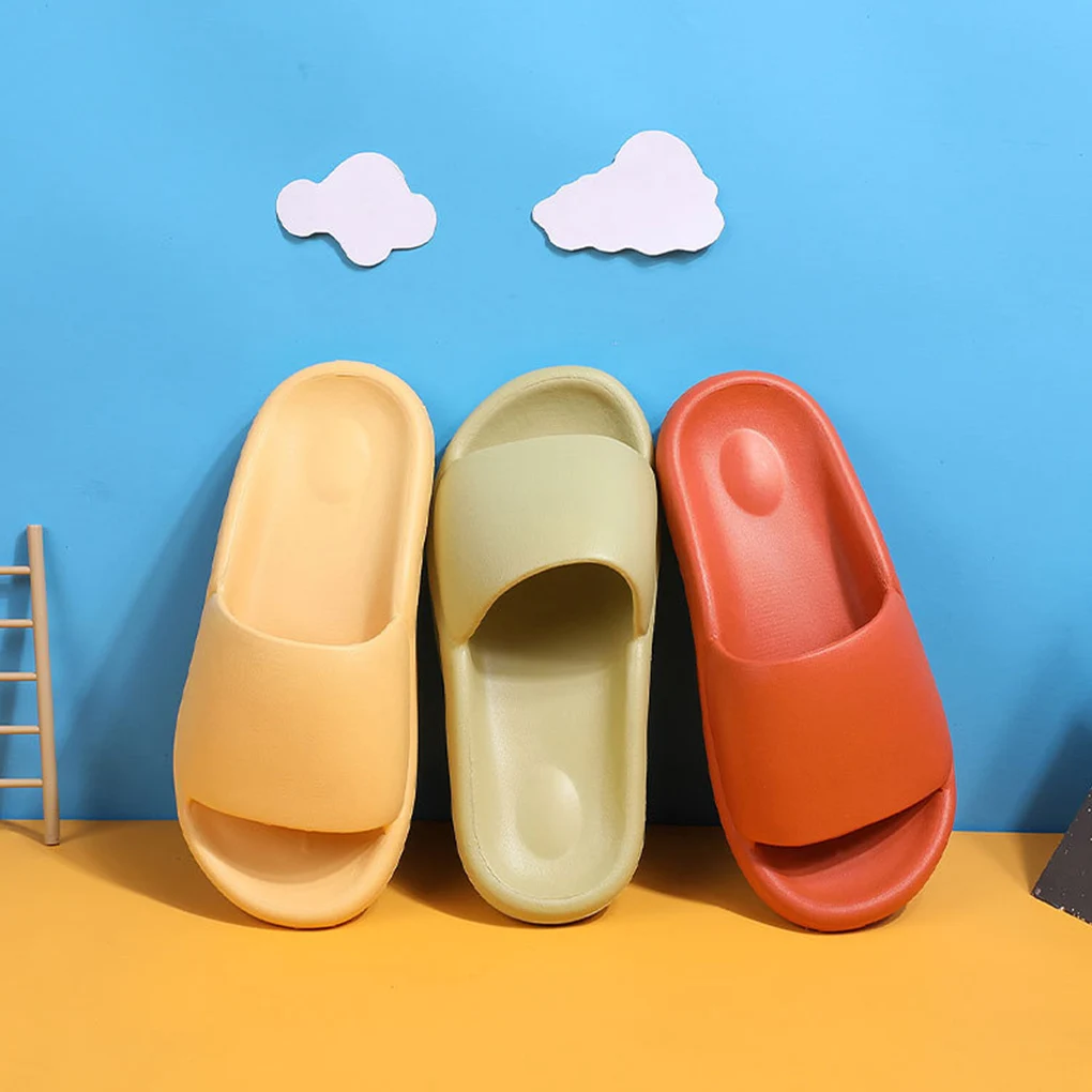 

1 Pair Slipper Non-Slip Unisex Shower Slipper EVA Open Toe Shoes Bathroom Beach Colored Shoes Yellow 42 43