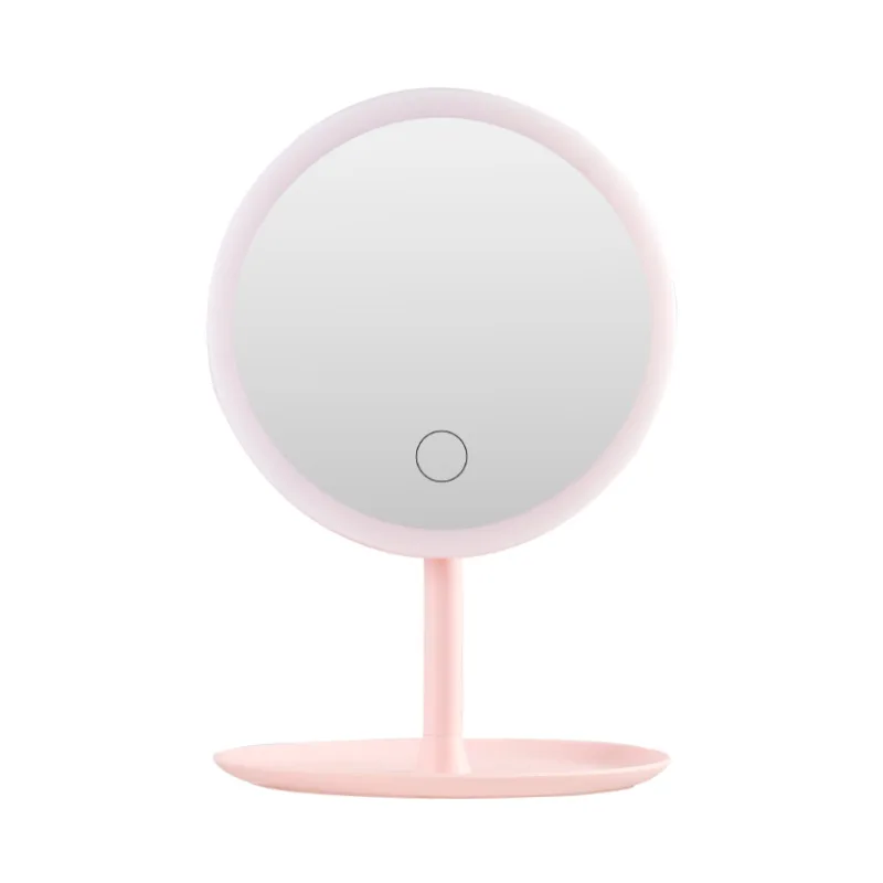 

LED Makeup Mirror Dormitory Makeup Mirror with Lampstand Type Fill Light Mirror Portable Folding Vanity Mirror