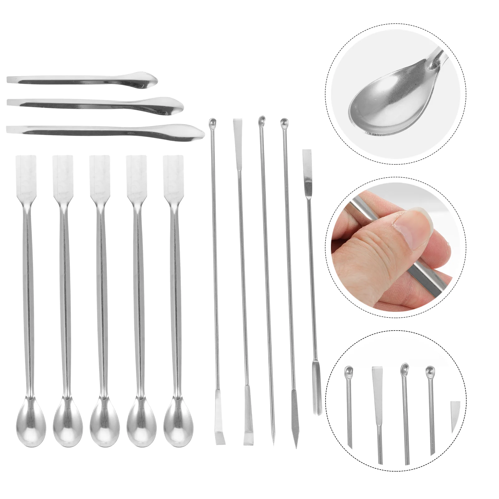 

Spoonsmedicine Stainless Steel Spatula Mini Scoop Chemistry Utensils Spoon Double Headed Ladles Reagent