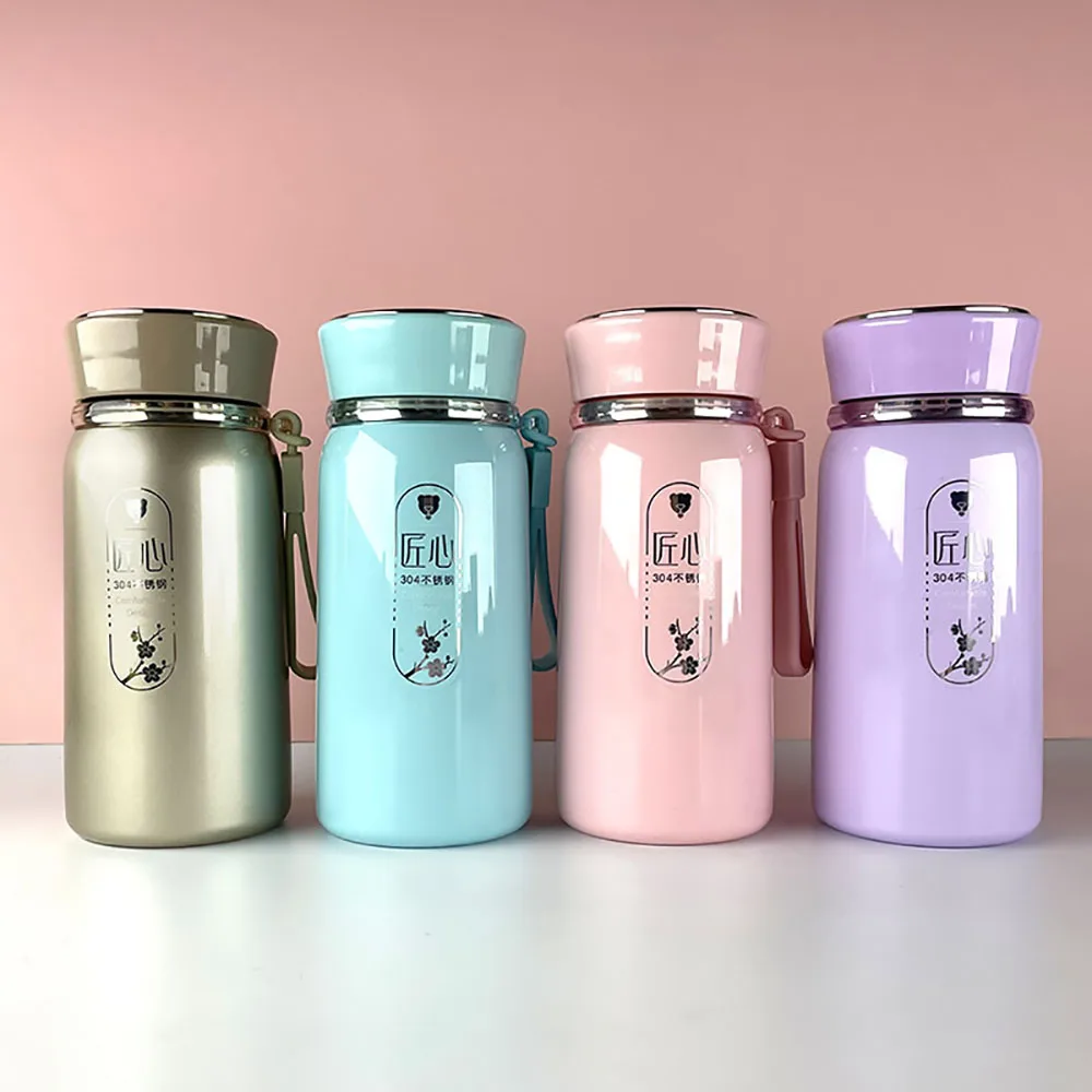 

320ml Thermos Bottle Water Bottle Vacuum Flask Sealed Leakproof Stainless Steel Printing Portable Milk Travel Insulated Cup