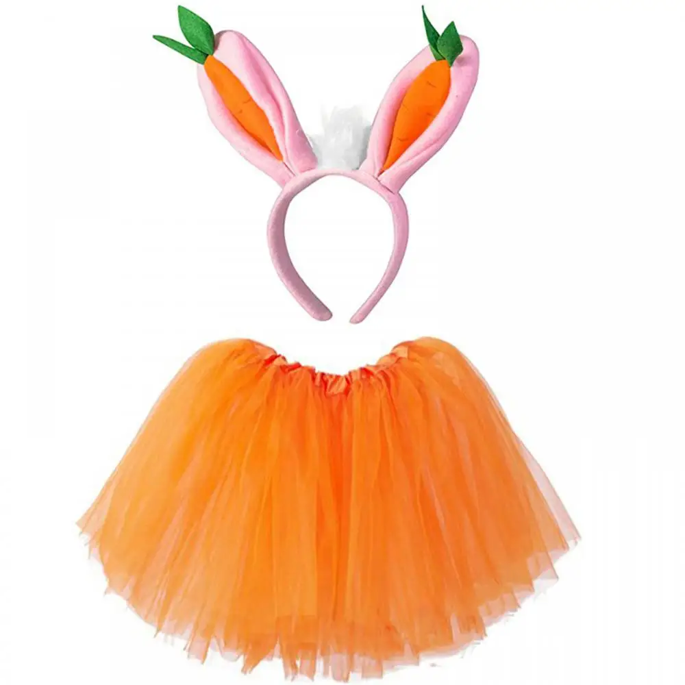 

2023 Easter Day Animal Suit Rabbit Ear Carrot Dress Suit Bunny Style Hair Band Happy Birthday Party Decor Kids Girl Dress Up