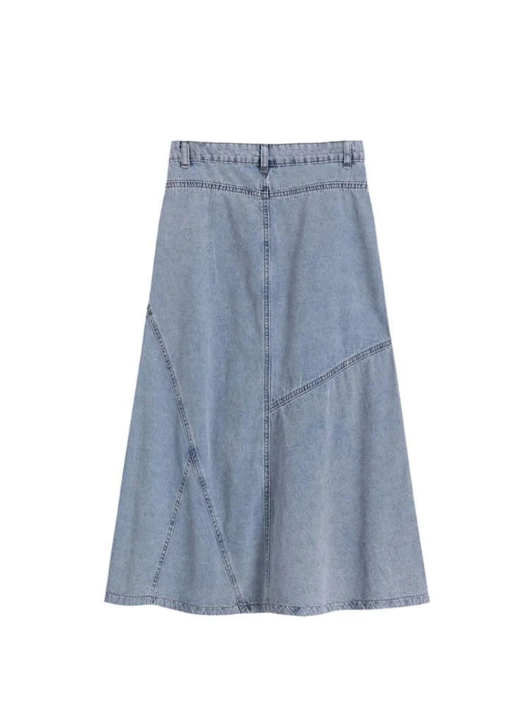 Женская моющаяся длинная юбка с высокой талией модная в уличном стиле подходящая