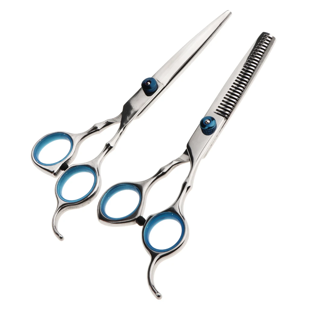 Pro Salon Hair Cutting Thinning Scissor Barber Shear With Holster Sets Blue images - 6