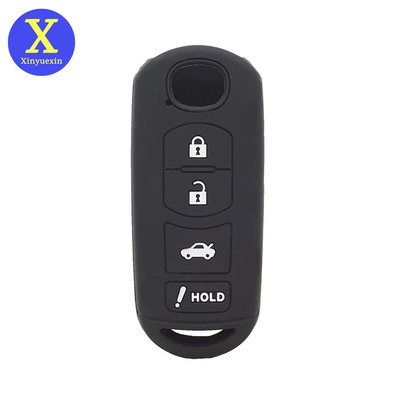 

Xinyuexin Silicone Car Key Cover FOB Case for Mazda 3 5 6 8 CX5 CX7 CX9 M6 GT 2016 2017 Remote Key Holder Protect Car Accessory