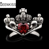 qeenkiss rg6865 fine wholesale%c2%a0fashion%c2%a0%c2%a0women men couple party birthday%c2%a0wedding gift crown aaa zircon 925 sterling silver ring