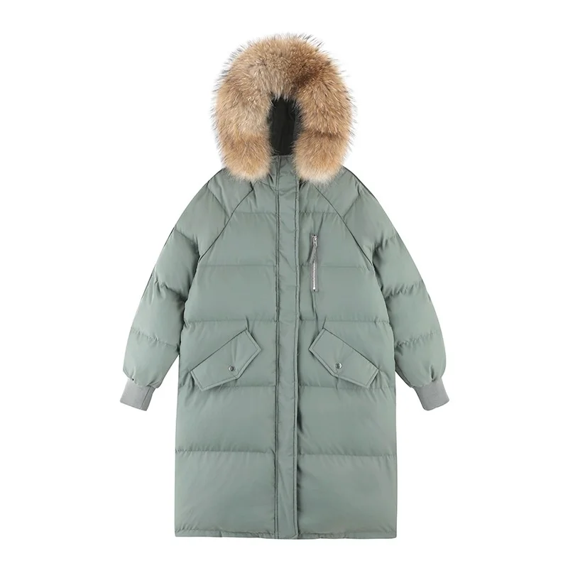 Cotton Padded Clothes Women's 2022 New Korean Version Medium Long Large Bread Coat Thickened Warm Girls Faux Fur Parka Jackets