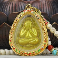 asia thailand buddhist efficacious amulet bidafor masked buddha gold foil pendant avoidance risk disaster recruit fortune luck