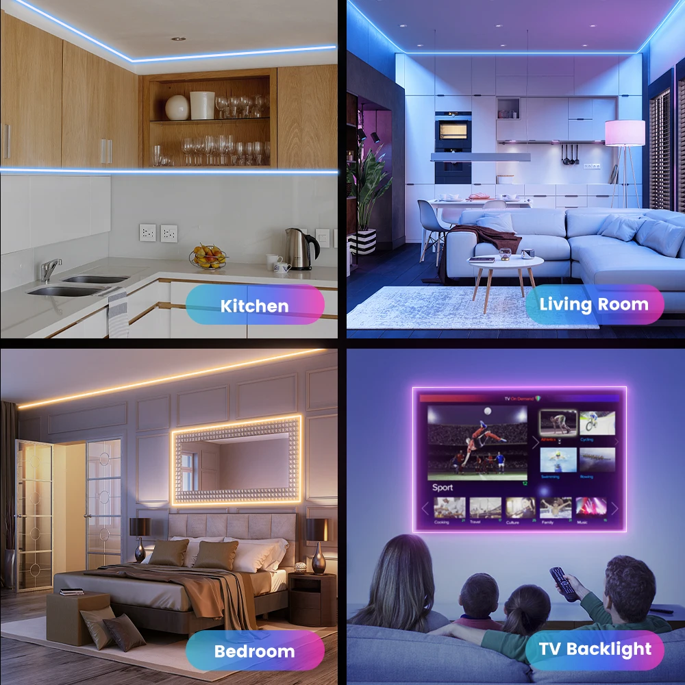 Светодиодная лента RGB 5050 5-30 м светодиодные лампы для комнаты с Bluetooth украшения
