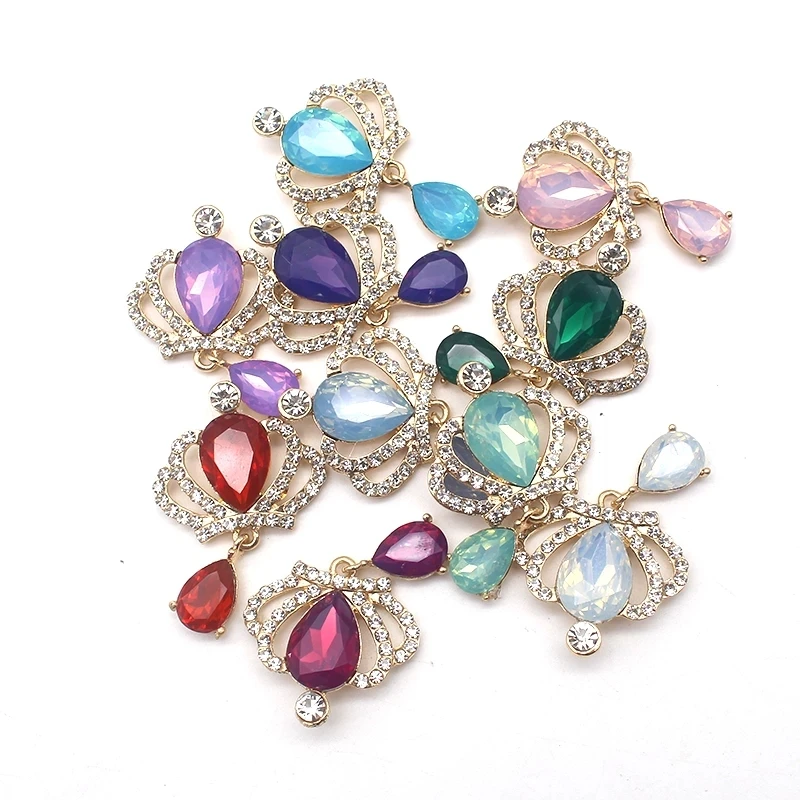 

Смешанная Золотая брошь, декоративная пряжка, 5 шт., 32*50 мм, сплав Стразы, смола, креативная Корона, подвеска «сделай сам», свадебные украшения, аксессуары