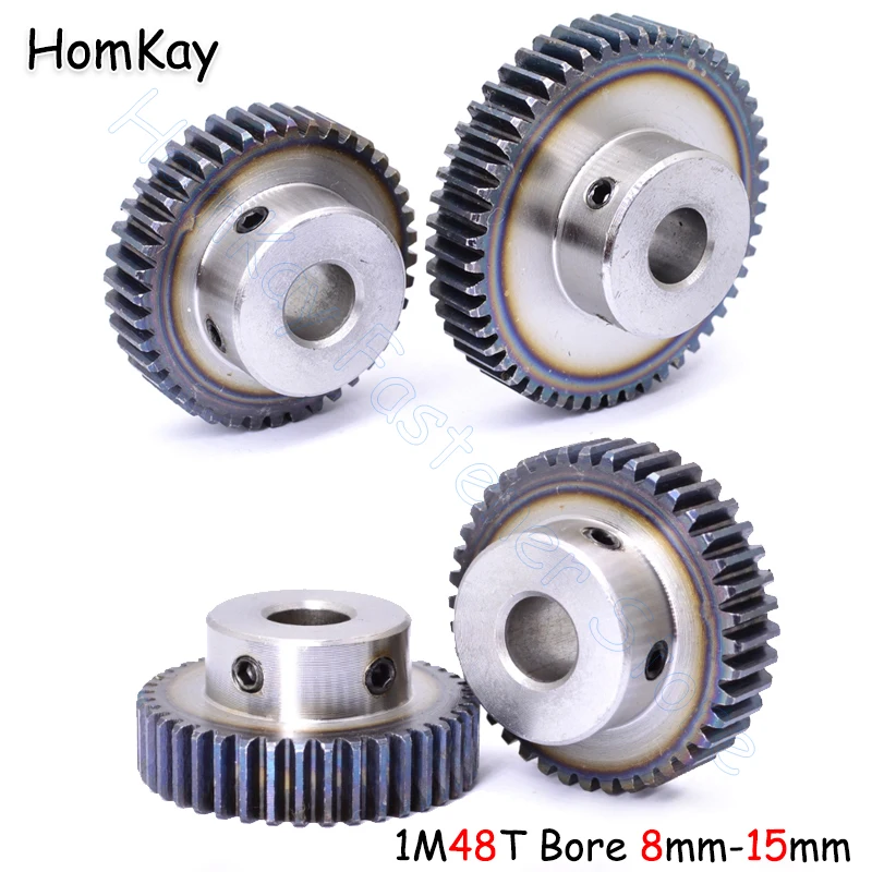 

Mod 1 48T Spur Gear Bore 8 10 12 14 15mm 45# Steel Transmission Gears 1 Module 48 Tooth Motor Pinion DIY Accessories Parts