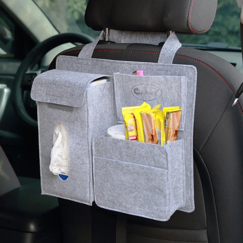 Sac de rangement en feutre pour siège de voiture suspendu au dos  sac de rangement multifonctionnel