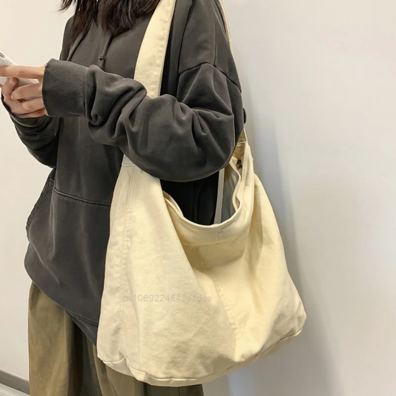 

Messenger Bag For College Students Women Large Capacity Solid Color Fashion Trend Shoulder Bags Y2k Girl Korean Style Handbags