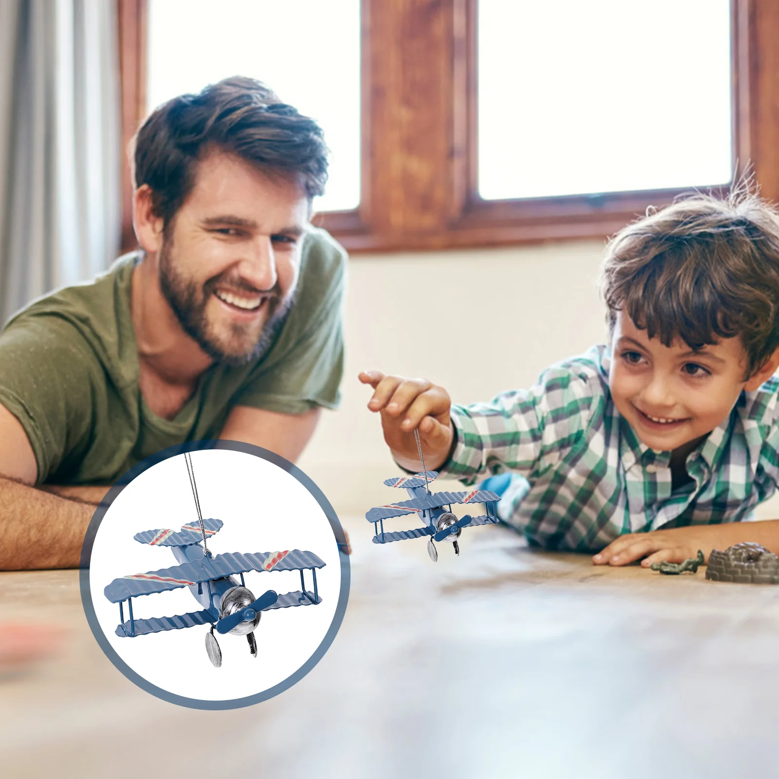 

Airplane Model Mini Helicopter Toy Decorations Christmas Retro Figurine Tree Metal Casing Shell Bullet Fighter Party Statue