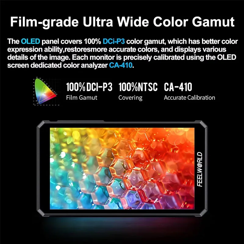 Фото FEELWORLD PS6 5.5-дюймовый OLED-монитор для видеосъемки с вертикальным и горизонтальным режимами, 4K HDMI, 1080x1920, сенсорный экран №4