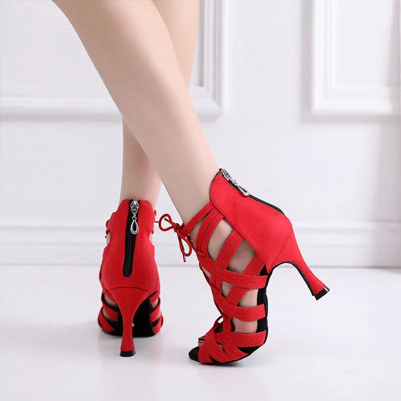 SWDZM Women's Latin Dance Shoes for woman Ballroom dance shoes Hollow out Performance tango Laitn dancing boots Ladies Girls Hot
