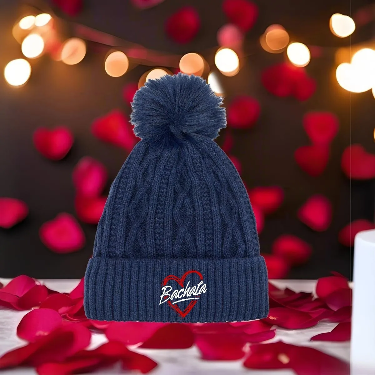 Фото Baata New Unisex Pom Knit — многоцветная зимняя шапка W с индивидуальным принтом для мужчин и женщин №4
